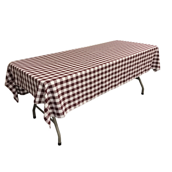 LA Linen Checkered Rectangular Tablecloth 60 by 108-Inch Tablecloth Color: White and Red, White and Black, White and Hunter Green, White and Lime, White and Navy, White and Orange, White and Pink, White and Royal Blue, White and Dark yellow