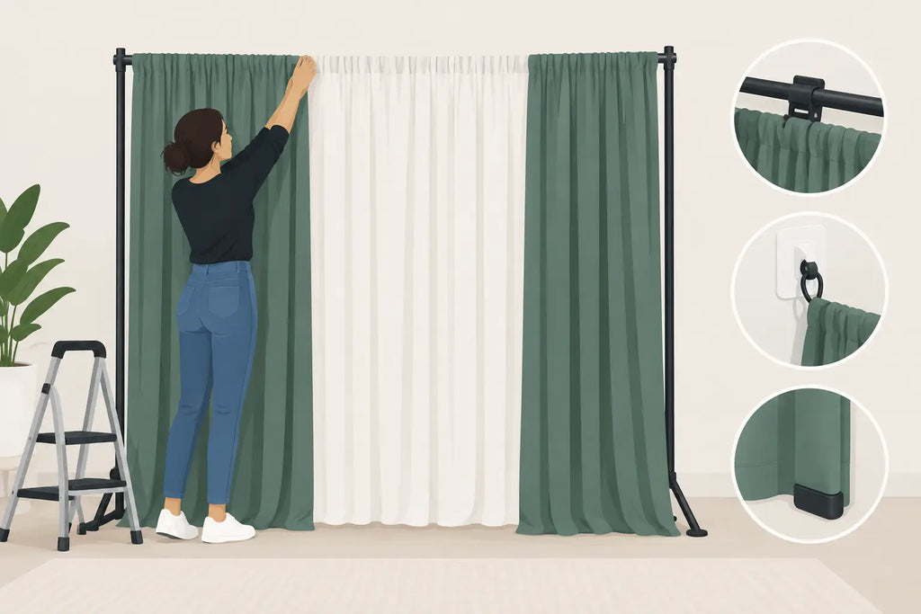 How to Hang Backdrop Drapes That Stay Put
