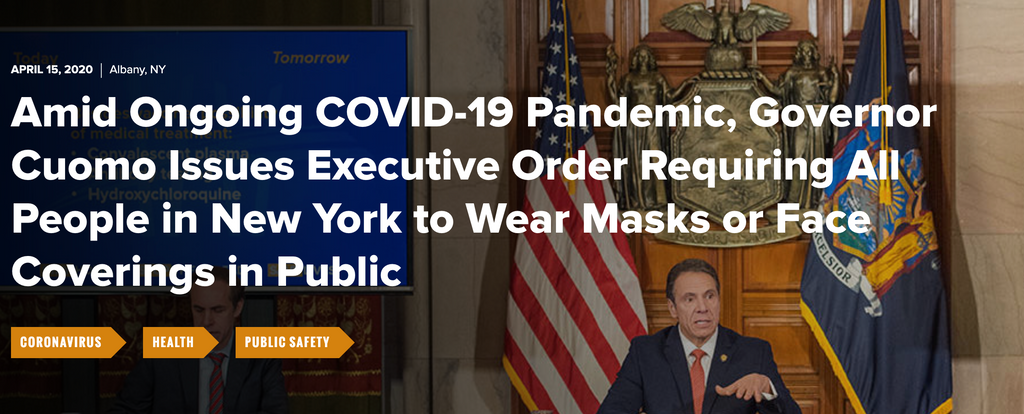 New Yorkers Now Required to Wear Masks