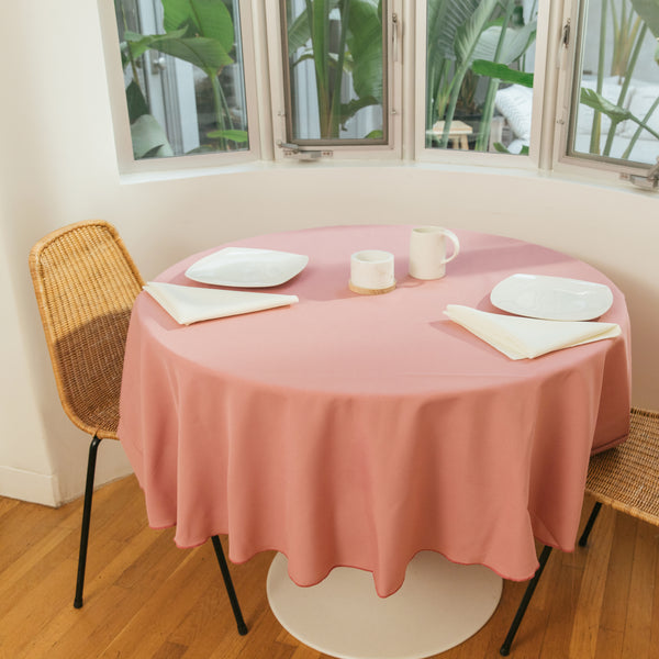Polyester Poplin Round Tablecloth 58-Inch