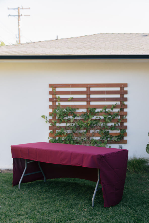 Open Back Polyester Poplin Fitted Tablecloth 96 by 18 by 30-Inch