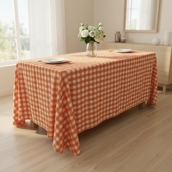 Checkered Rectangular Tablecloth 90 by 132-Inch
