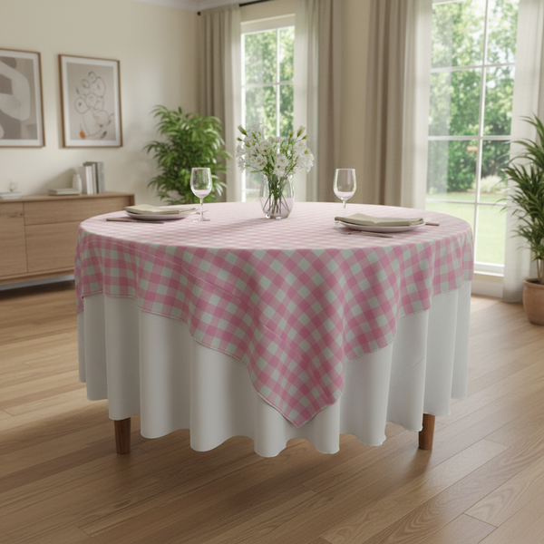 Checkered Square Tablecloth 72 by 72-Inch