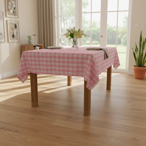 Checkered Square Tablecloth 52 by 52-Inch
