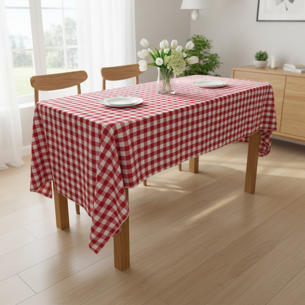 Checkered Rectangular Tablecloth 60 by 126-Inch