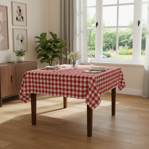 Checkered Square Tablecloth 58 by 58-Inch