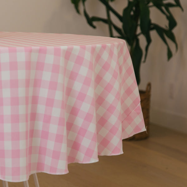 Checkered Round Tablecloth 108-Inch