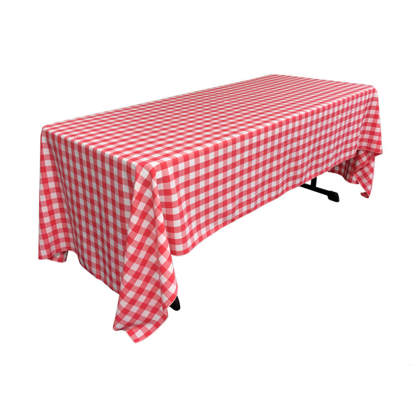 LA Linen Checkered Rectangular Tablecloth 60 by 144-Inch Tablecloth Color: White and Red, White and Black, White and Hunter Green, White and Lime, White and Navy, White and Orange, White and Pink, White and Royal Blue, White and Dark Yellow