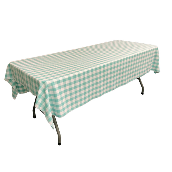 LA Linen Checkered Rectangular Tablecloth 60 by 84-Inch Tablecloth Color: White and Red, White and Black, White and Hunter Green, White and Lime, White and Navy, White and Orange, White and Pink, White and Royal Blue, White and Dark yellow