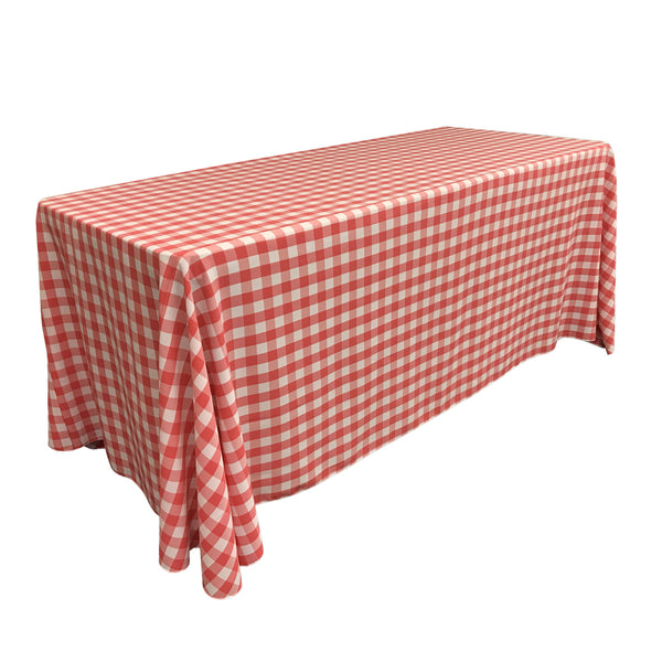 LA Linen Checkered Rectangular Tablecloth 90 by 156-Inch Tablecloth Color: White and Red, White and Black, White and Hunter Green, White and Lime, White and Navy, White and Orange, White and Pink, White and Royal Blue, White and Dark Yellow