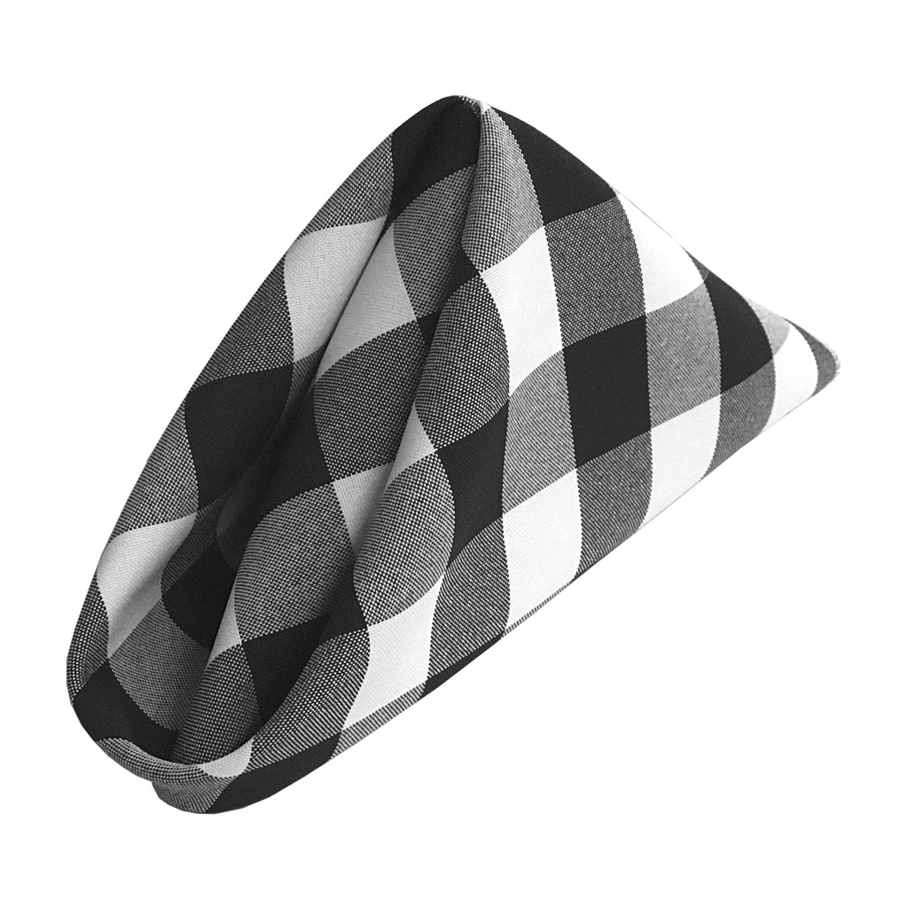 LA Linen Checkered Napkin 18 by 18-Inch Pack of 10 Napkins Color: White and Black