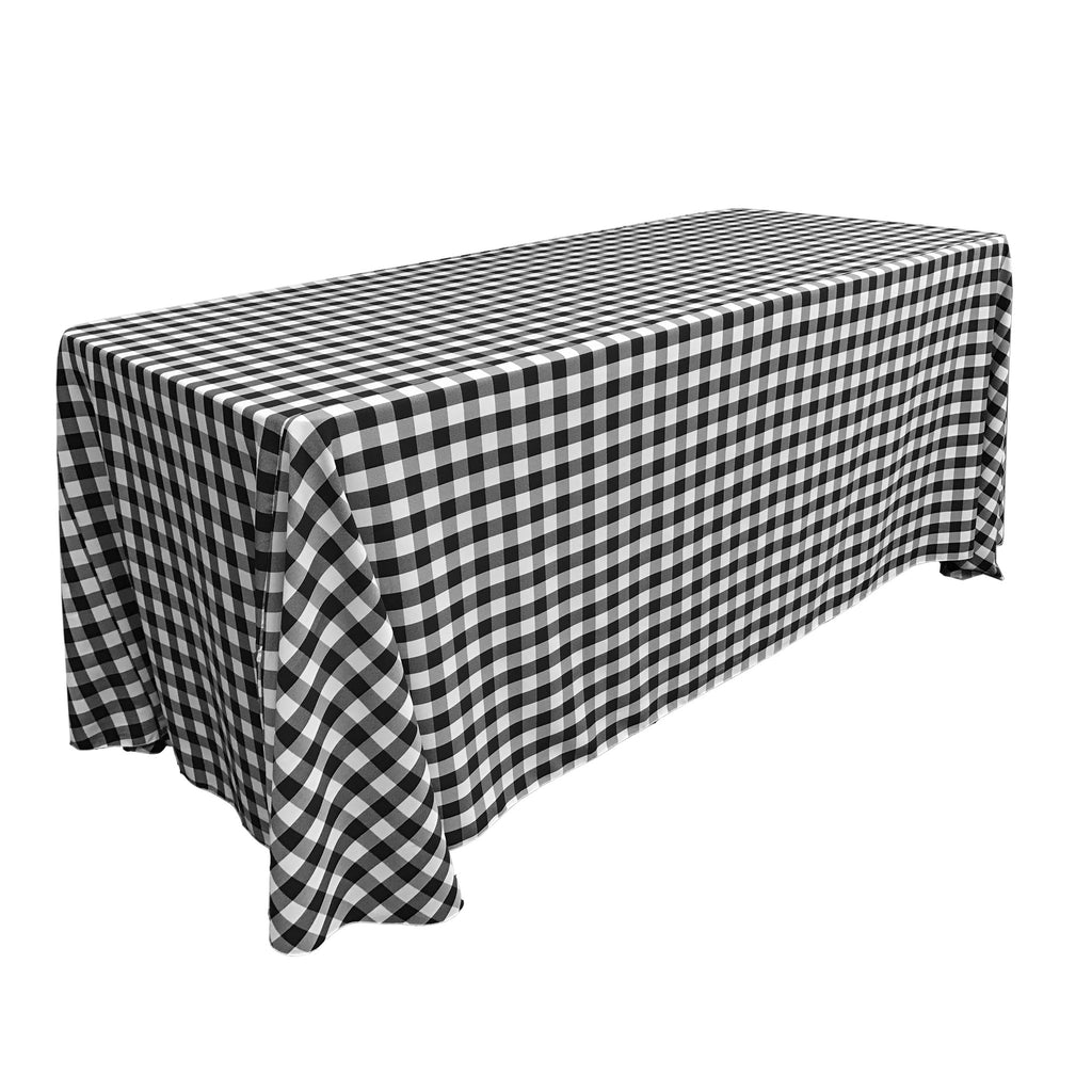 LA Linen Checkered Rectangular Tablecloth 90 by 132-Inch Unknown Color: White and Black