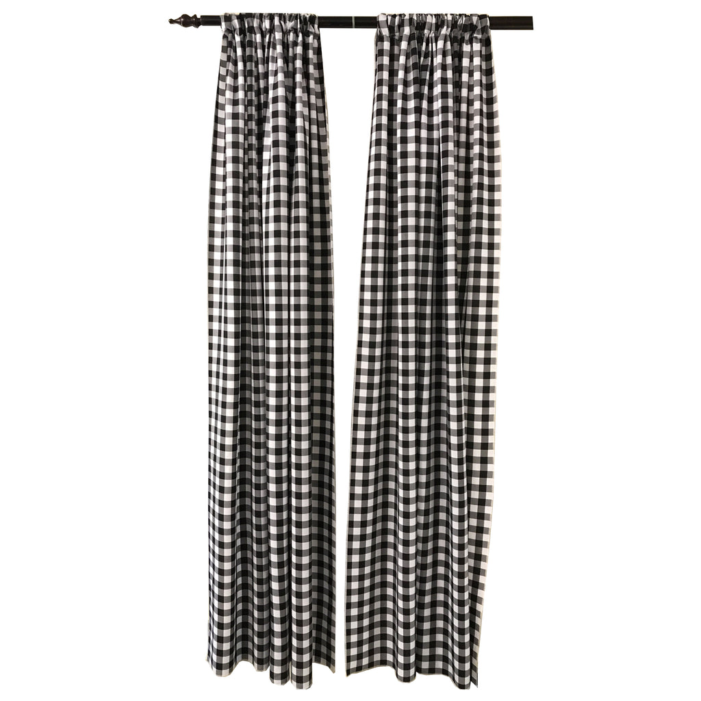 LA Linen Checkered Backdrop Drape 58 by 96-Inch, Pack-2 Backdrop Color: White and Black