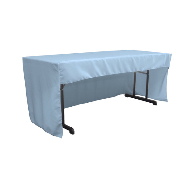 Open-Back Polyester Poplin Fitted Tablecloth 96" x 30" x 30" High - LA Linen